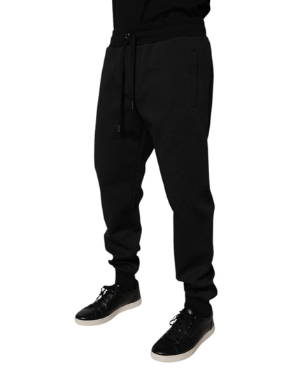 Dolce & Gabbana Black Polyester Men Jogger Sweatpants Pants by Dolce & Gabbana