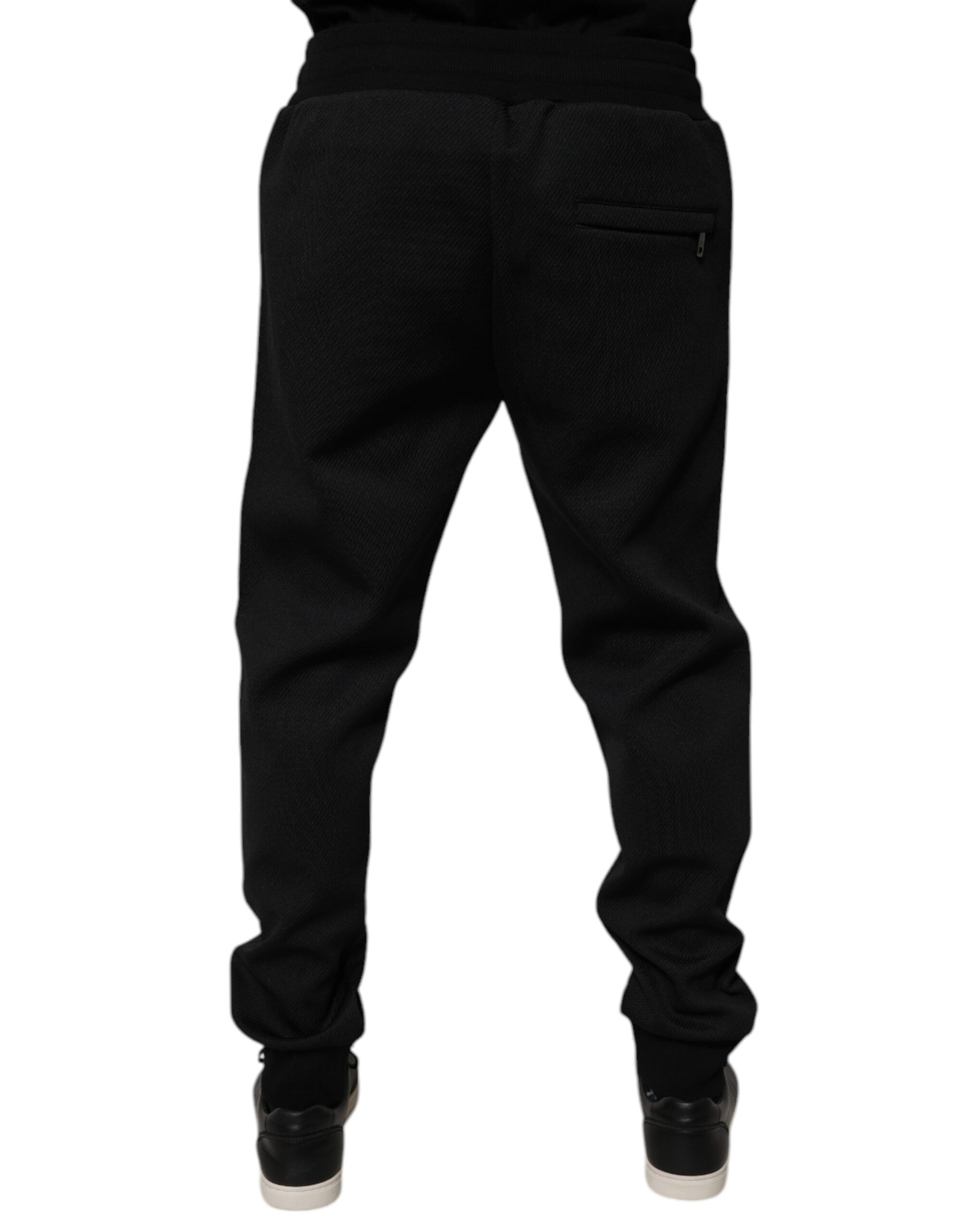 Dolce & Gabbana Black Polyester Men Jogger Sweatpants Pants by Dolce & Gabbana