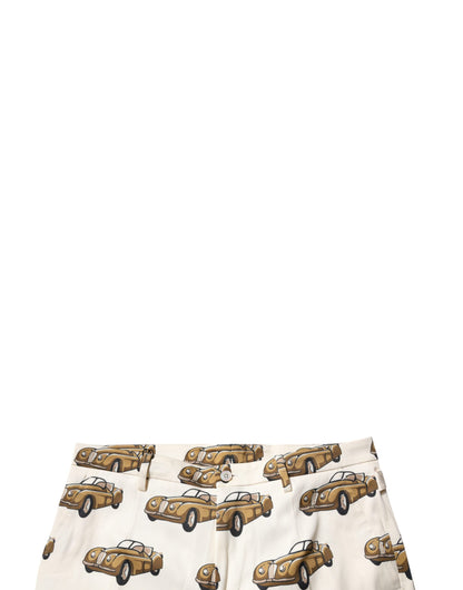 Dolce & Gabbana Off White Cars Cotton Skinny Men Denim Jeans by Dolce & Gabbana