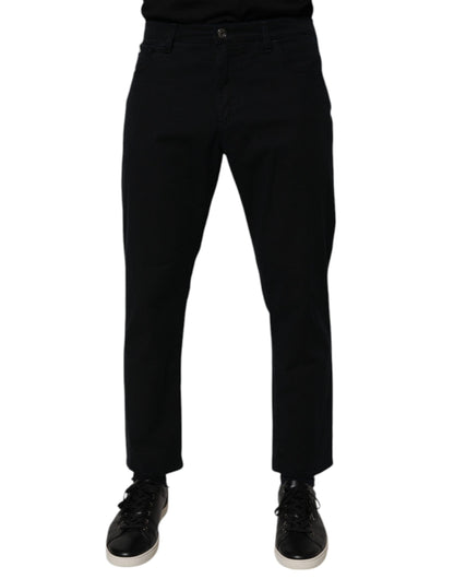 Dolce & Gabbana Dark Blue Cotton Stretch Loose Men Denim Jeans by Dolce & Gabbana
