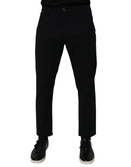 Dolce & Gabbana Dark Blue Cotton Stretch Loose Men Denim Jeans by Dolce & Gabbana