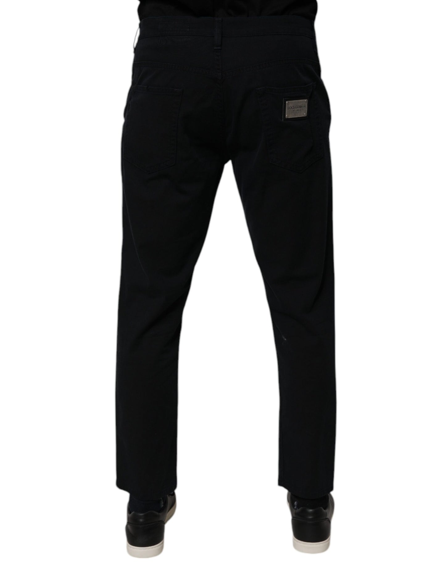 Dolce & Gabbana Dark Blue Cotton Stretch Loose Men Denim Jeans by Dolce & Gabbana