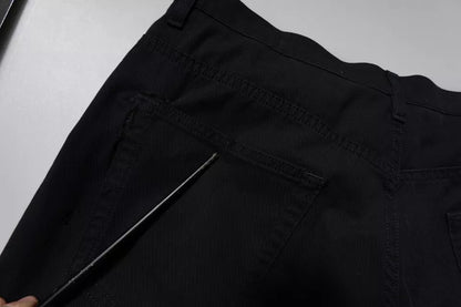 Dolce & Gabbana Dark Blue Cotton Stretch Loose Men Denim Jeans by Dolce & Gabbana