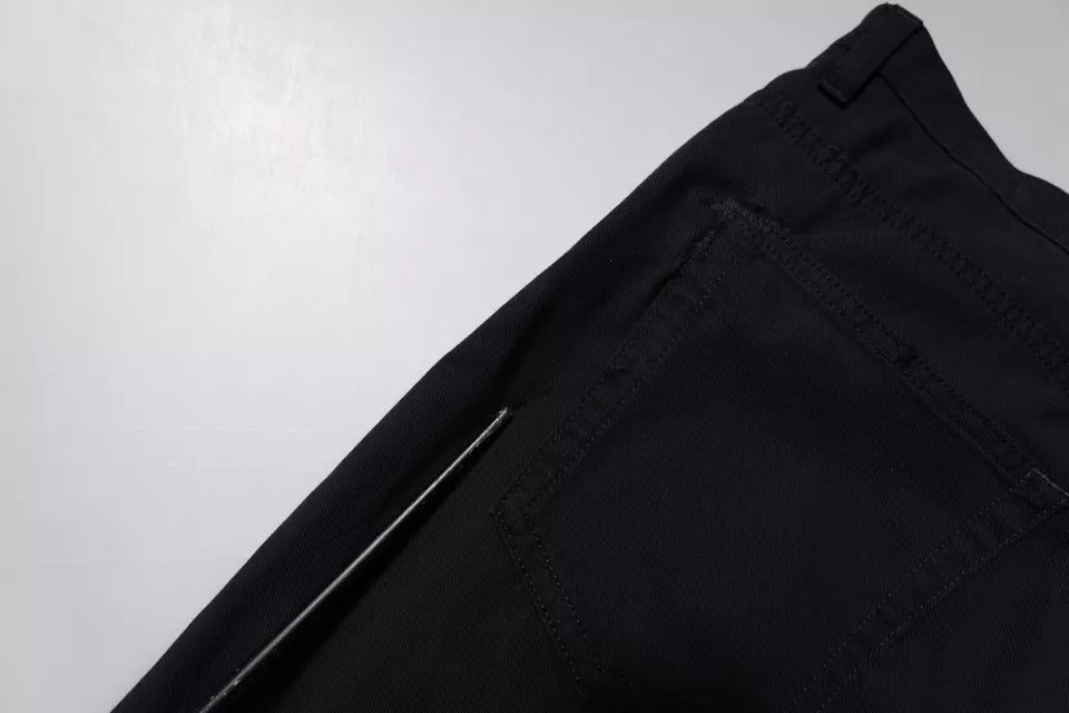 Dolce & Gabbana Dark Blue Cotton Stretch Loose Men Denim Jeans by Dolce & Gabbana