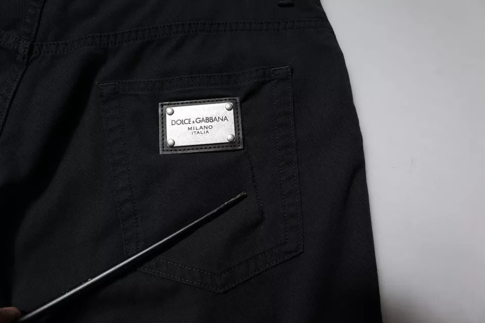 Dolce & Gabbana Dark Blue Cotton Stretch Loose Men Denim Jeans by Dolce & Gabbana