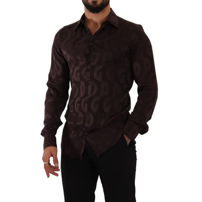 Dolce & Gabbana Bordeaux Silk Shirt by Dolce & Gabbana