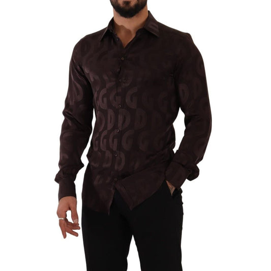 Dolce & Gabbana Bordeaux Silk Shirt by Dolce & Gabbana