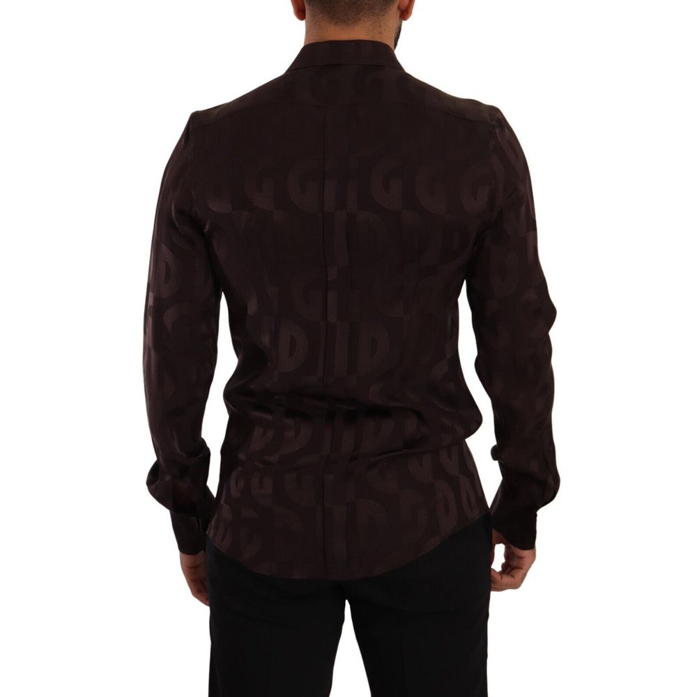 Dolce & Gabbana Bordeaux Silk Shirt by Dolce & Gabbana