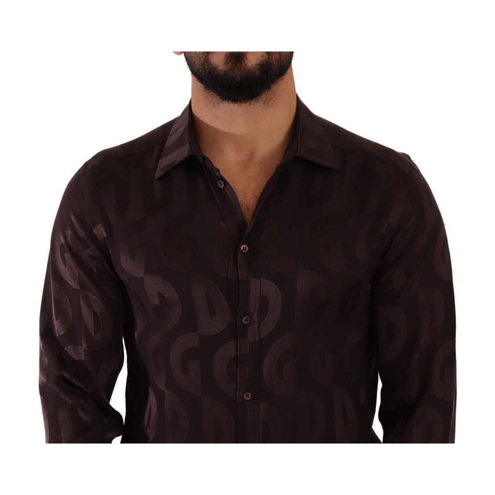 Dolce & Gabbana Bordeaux Silk Shirt by Dolce & Gabbana