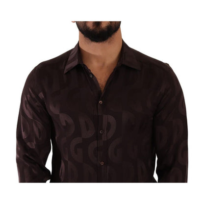 Dolce & Gabbana Bordeaux Silk Shirt by Dolce & Gabbana