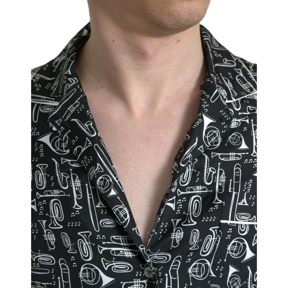 Dolce & Gabbana Black Silk T-Shirt by Dolce & Gabbana