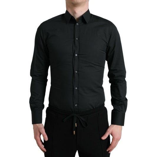 Chemise en coton noir Dolce &amp; Gabbana