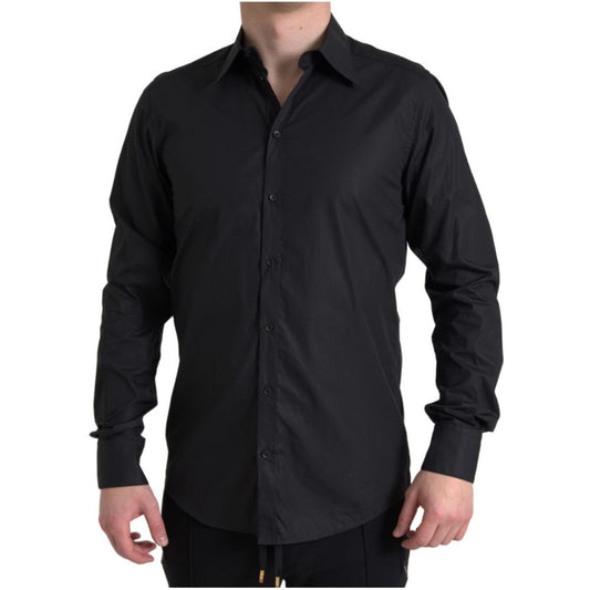 Chemise en coton noir Dolce &amp; Gabbana