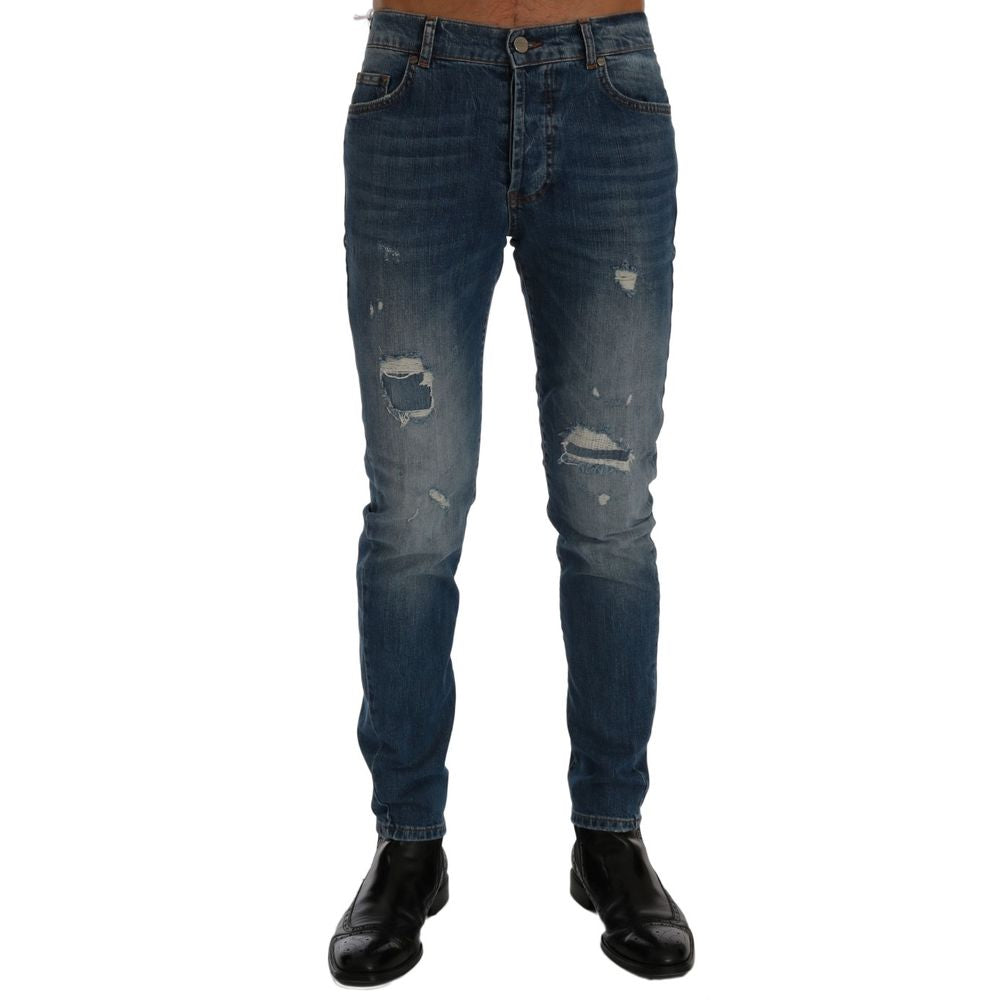 Jean et pantalon en coton bleu Frankie Morello