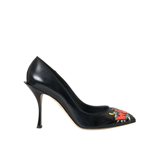 Escarpin en cuir noir Dolce &amp; Gabbana