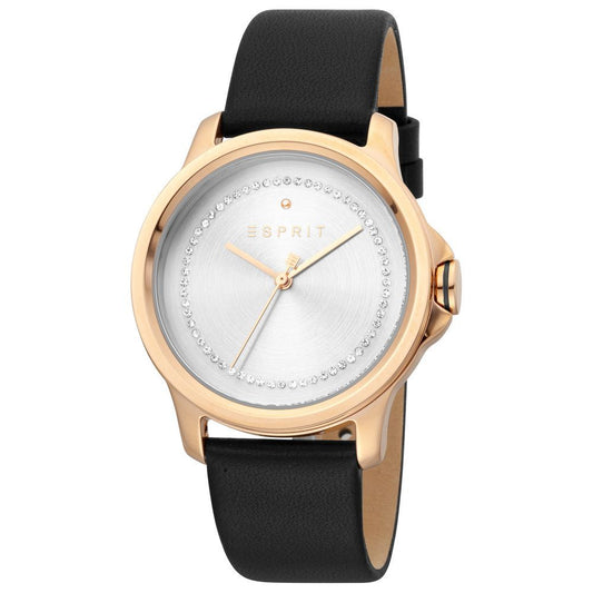 Montre Esprit en cuir or rose