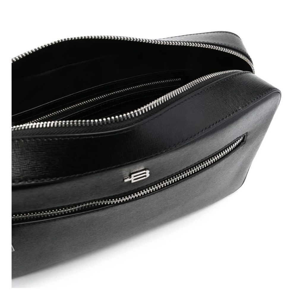 Sac à bandoulière Baldinini Trend en cuir de veau noir