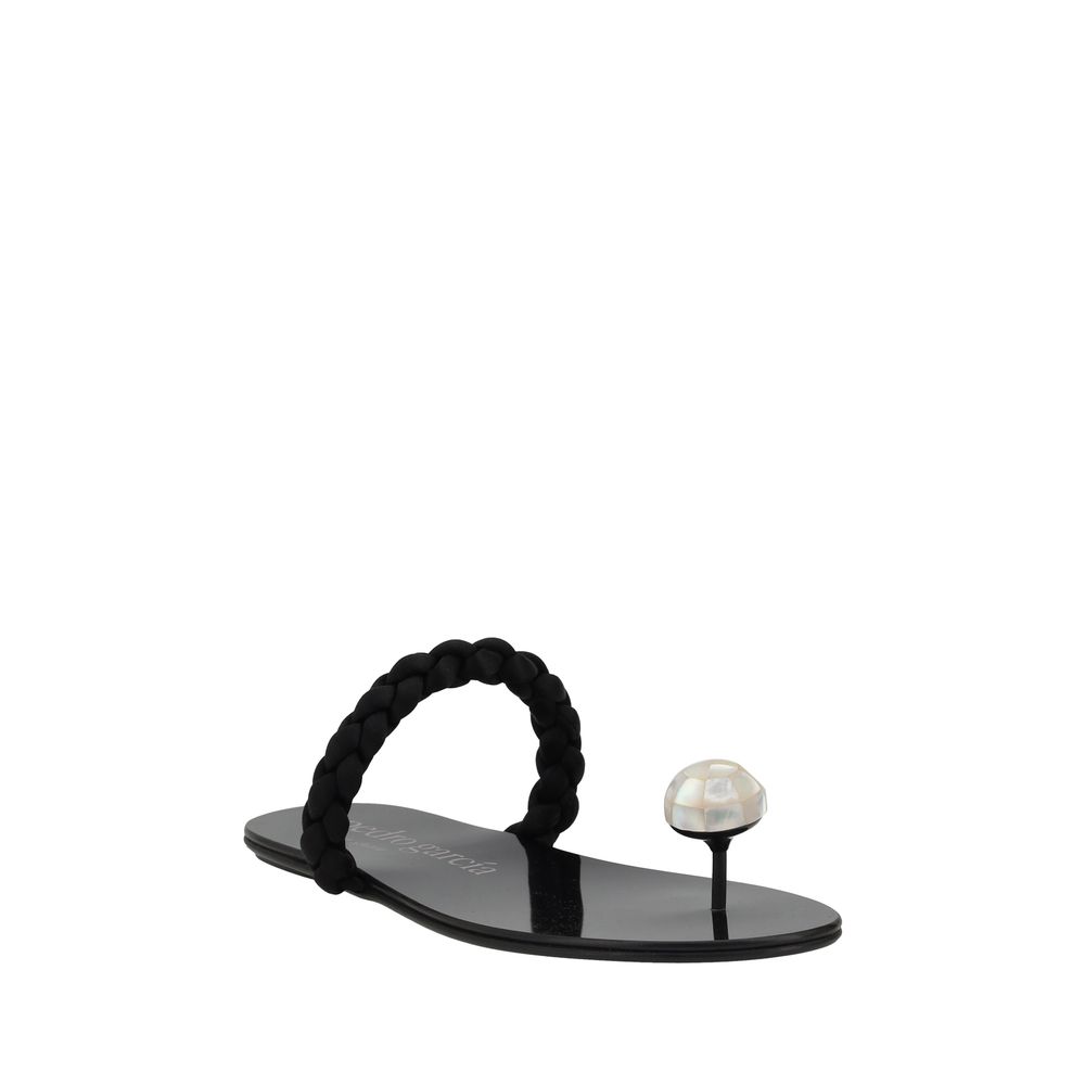 Pedro García Pipa Sandals Hand-Woven Silk Satin - Ivory