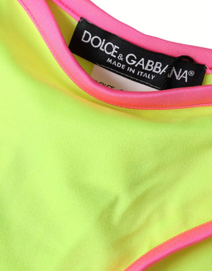 Bas de maillot de bain Dolce &amp; Gabbana en nylon jaune et rose