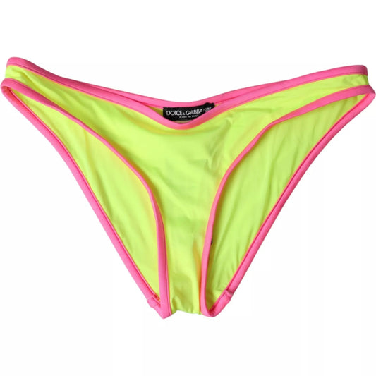 Bas de maillot de bain Dolce &amp; Gabbana en nylon jaune et rose