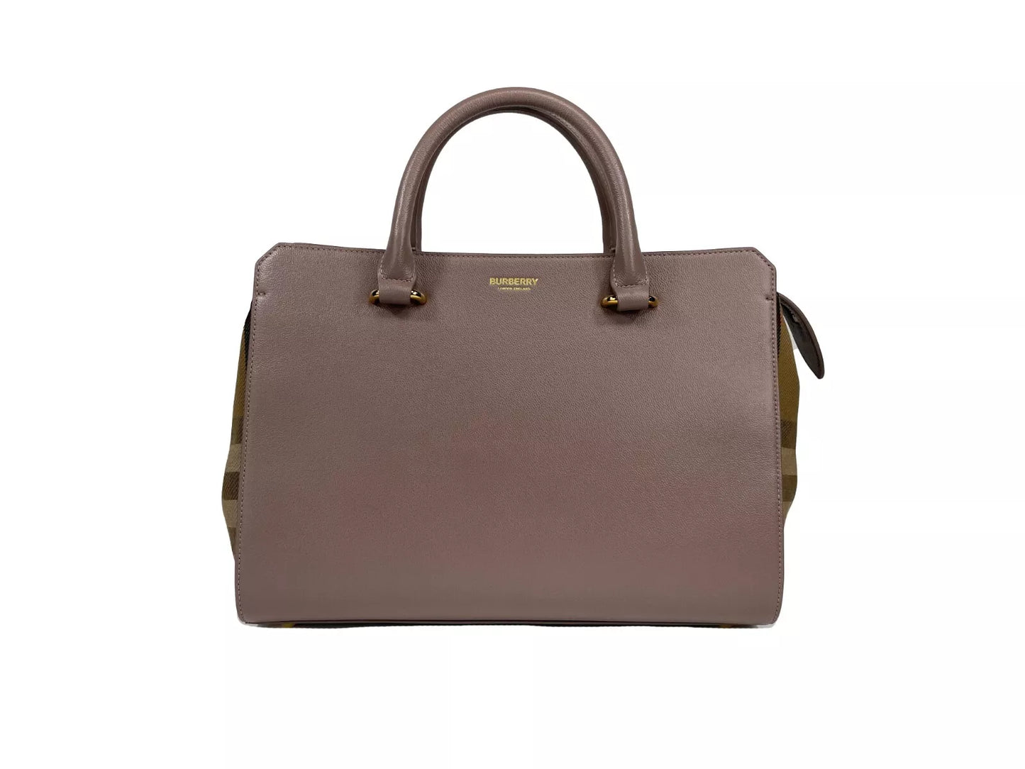 Petit sac fourre-tout en cuir Burberry Banwell, gris vison