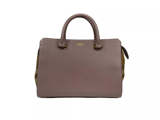 Petit sac fourre-tout en cuir Burberry Banwell, gris vison