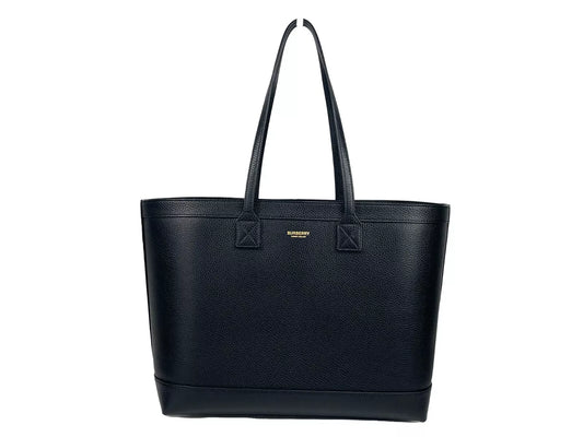 Sac fourre-tout Burberry moyen en cuir grainé noir
