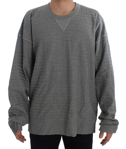 Pull ras du cou élégant en soie grise Dolce &amp; Gabbana