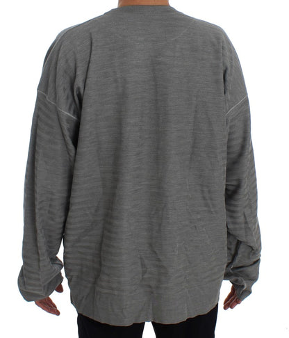 Dolce &amp; Gabbana Gray Crewneck Pullover Silk Sweater