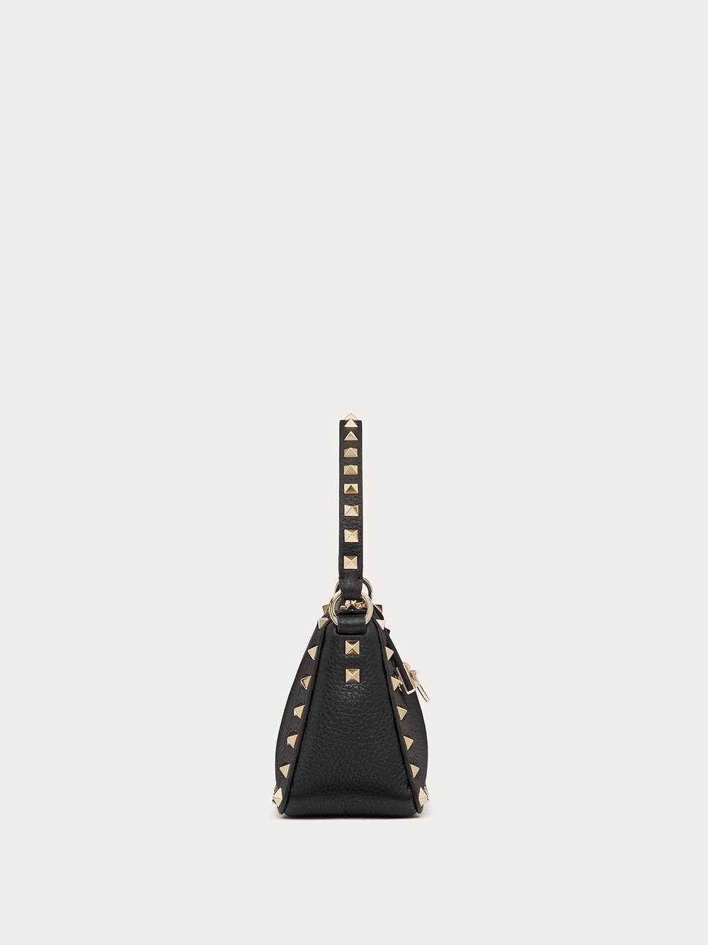 Petit sac à bandoulière Rockstud en cuir de veau noir grenat Valentino Garavani