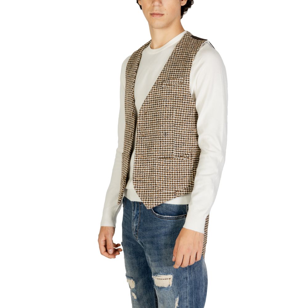 Gilet en laine beige Gianni Lupo