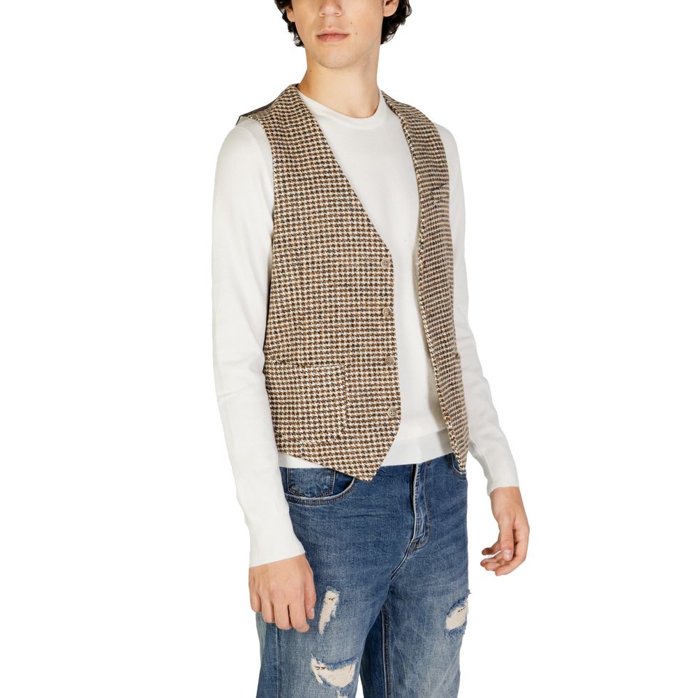 Gilet en laine beige Gianni Lupo