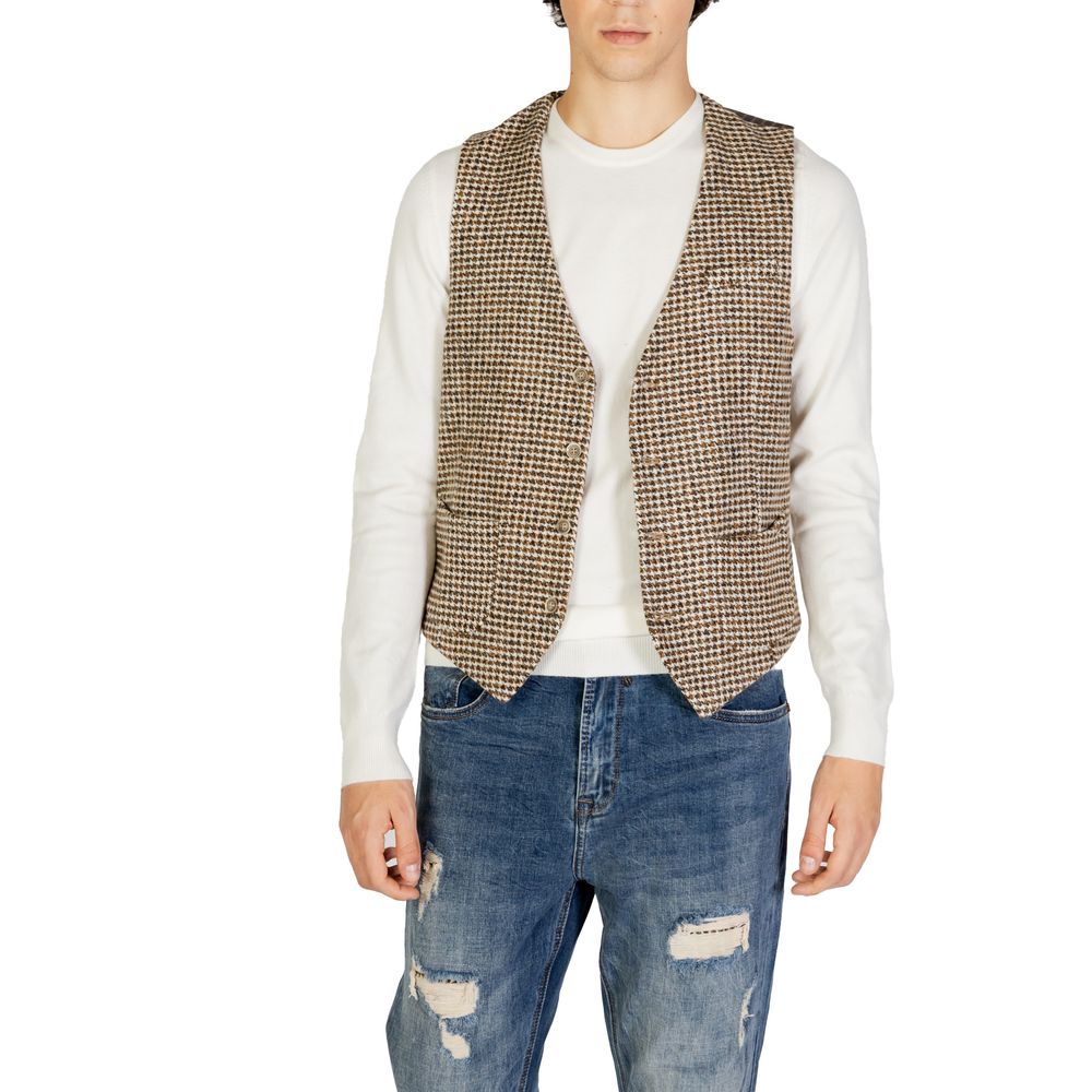 Gilet en laine beige Gianni Lupo
