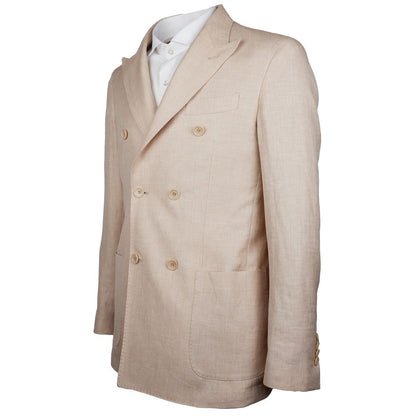 Blazer en lin beige fabriqué en Italie