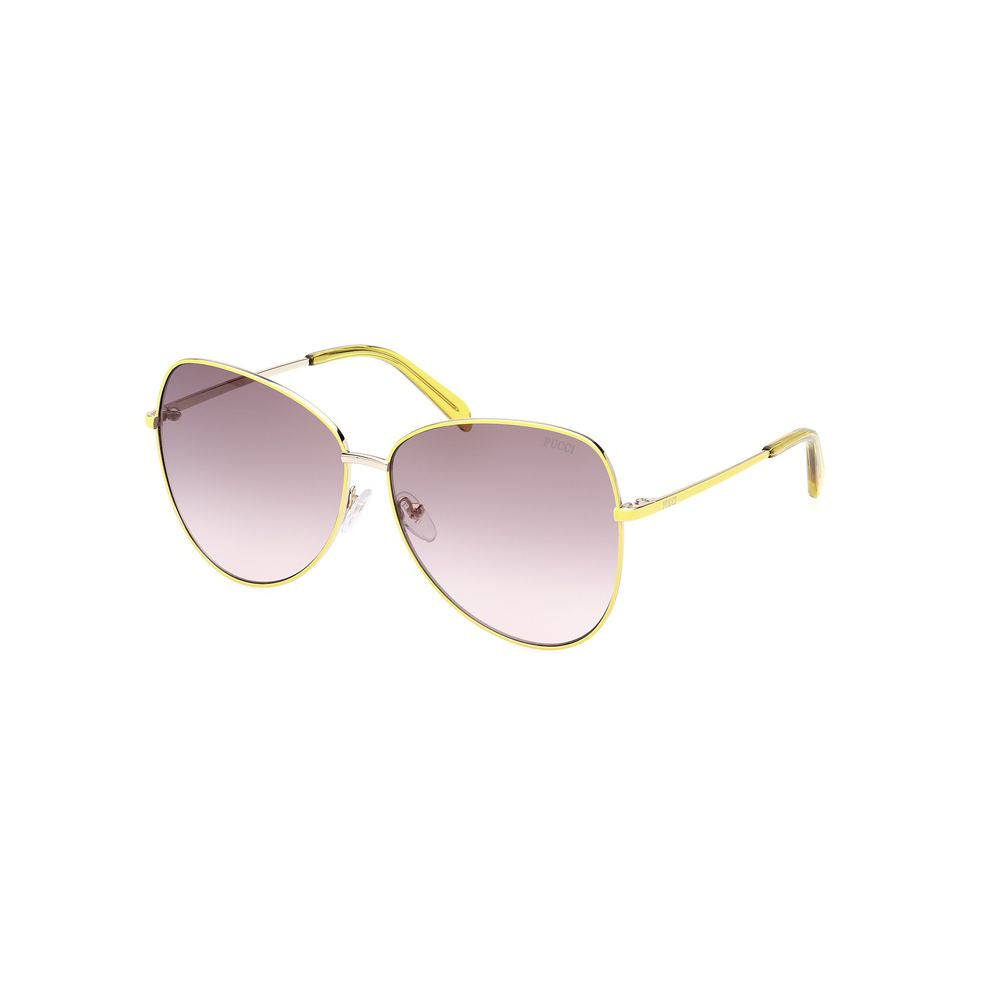 Emilio Pucci Yellow Metal Sunglasses by Emilio Pucci