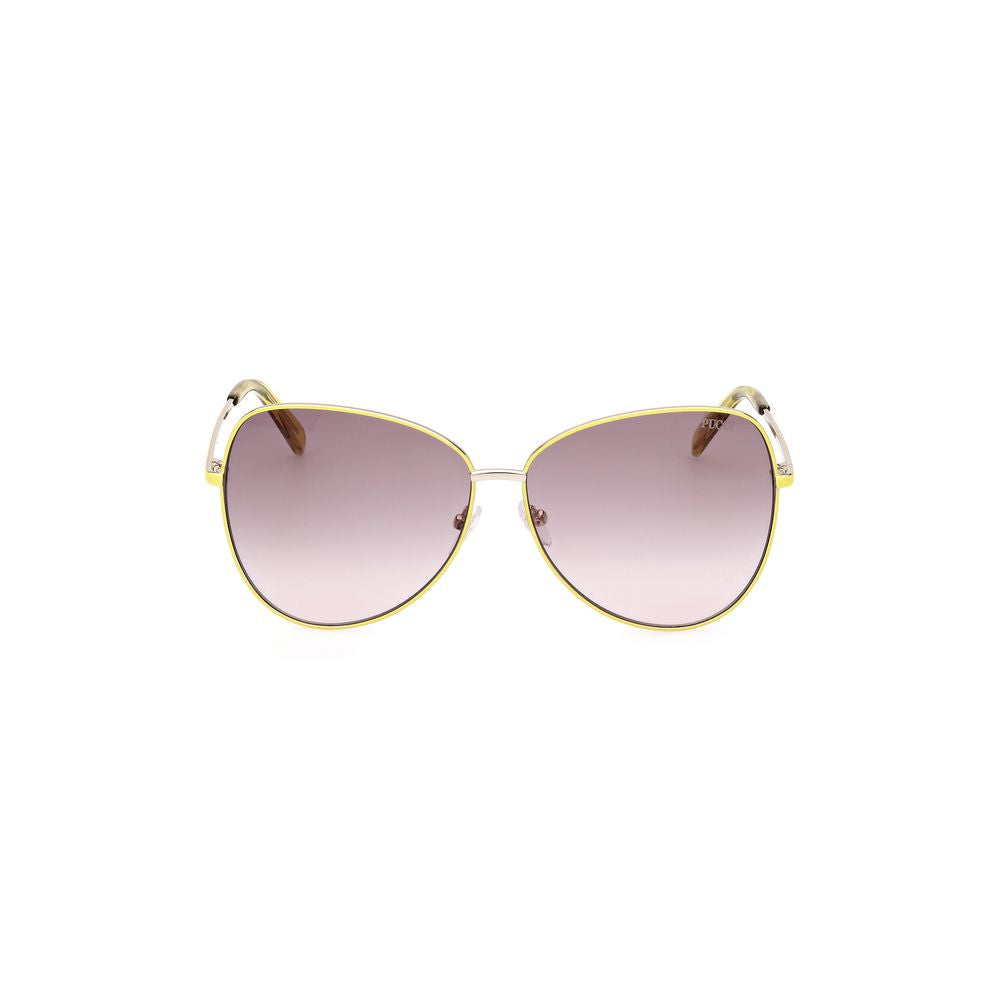 Emilio Pucci Yellow Metal Sunglasses by Emilio Pucci