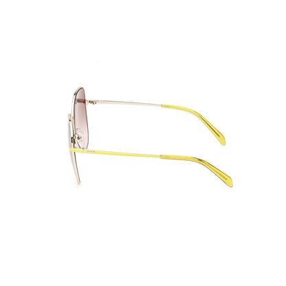 Emilio Pucci Yellow Metal Sunglasses by Emilio Pucci