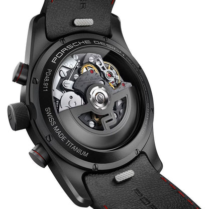 Montre Porsche Design en cuir noir