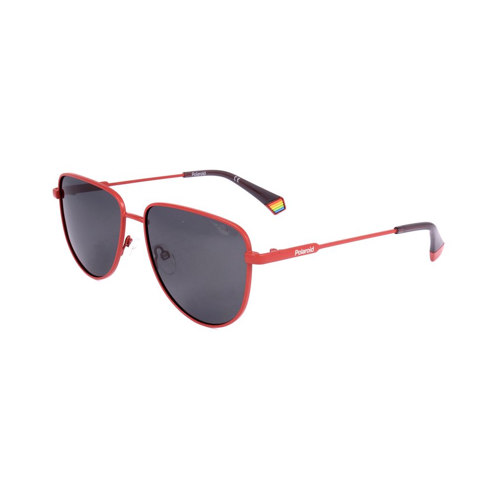 Lunettes de soleil Polaroid orange en acier inoxydable