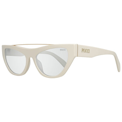 Emilio Pucci White Metal Sunglasses by Emilio Pucci