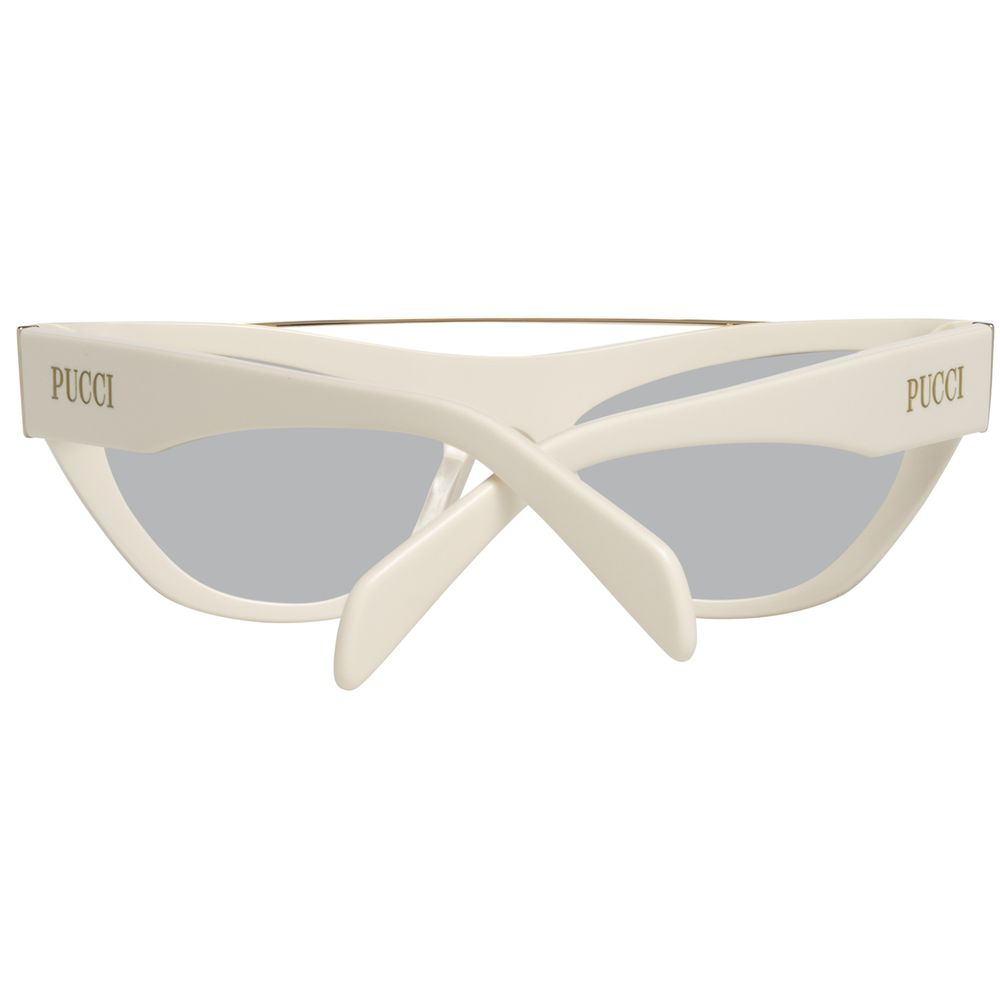 Emilio Pucci White Metal Sunglasses by Emilio Pucci