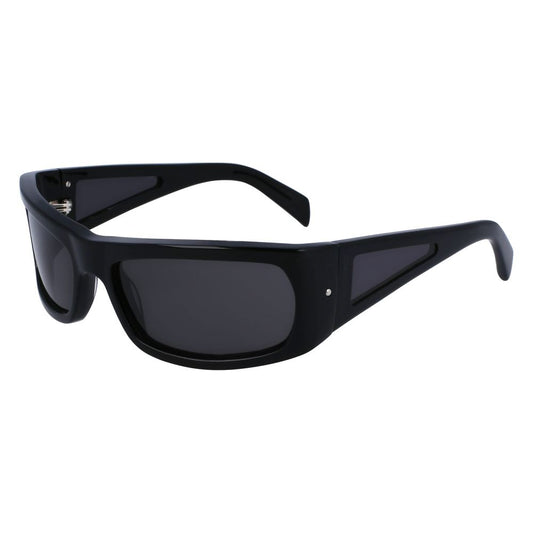 Lunettes de soleil Ferragamo en cuir de veau noir