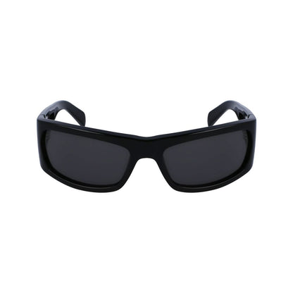 Lunettes de soleil Ferragamo en cuir de veau noir