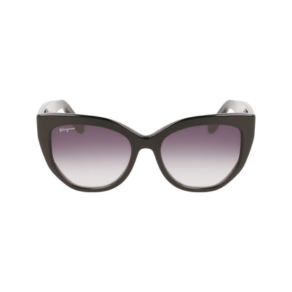 Ferragamo Black Acetate Sunglasses by Ferragamo