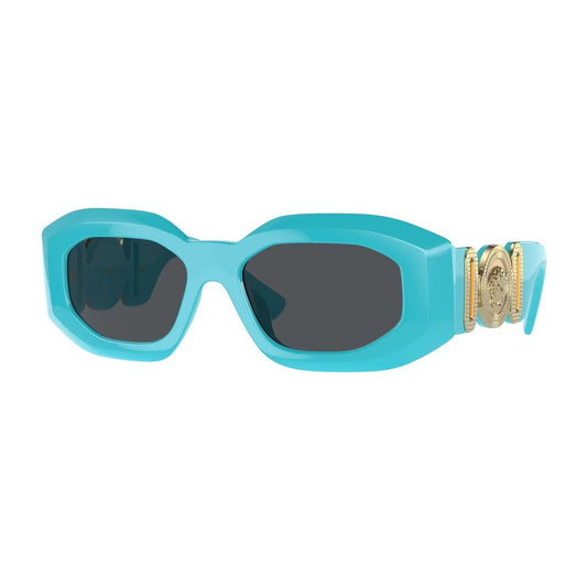 Lunettes de soleil Versace en cuir de veau bleu