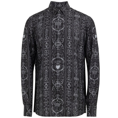 Dolce & Gabbana Gray Silk Shirt by Dolce & Gabbana