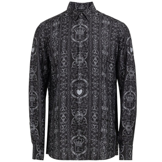 Dolce & Gabbana Gray Silk Shirt by Dolce & Gabbana