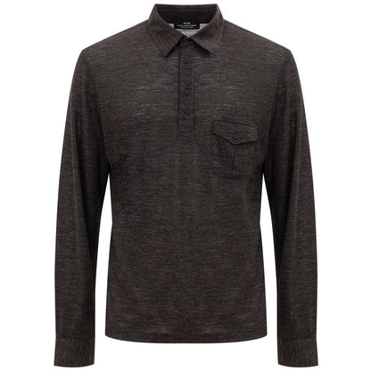 Polo en laine grise Corneliani
