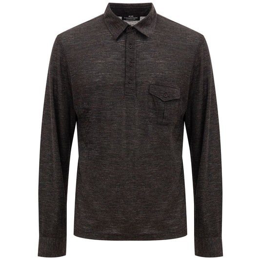 Polo en laine grise Corneliani