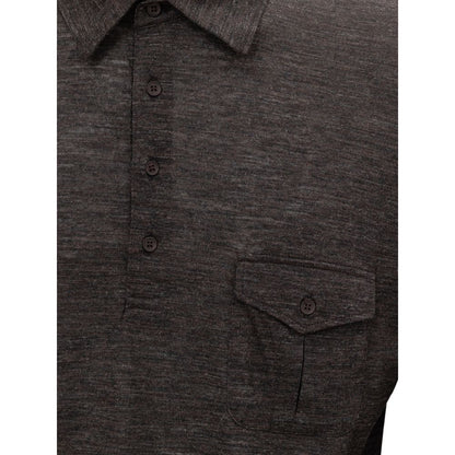 Polo en laine grise Corneliani